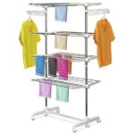 Séchoir à linge étendoir pliable ailes latérales